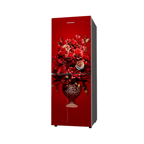 Jamuna JE5-BM2J8QD Red Flower Refrigerator 208L