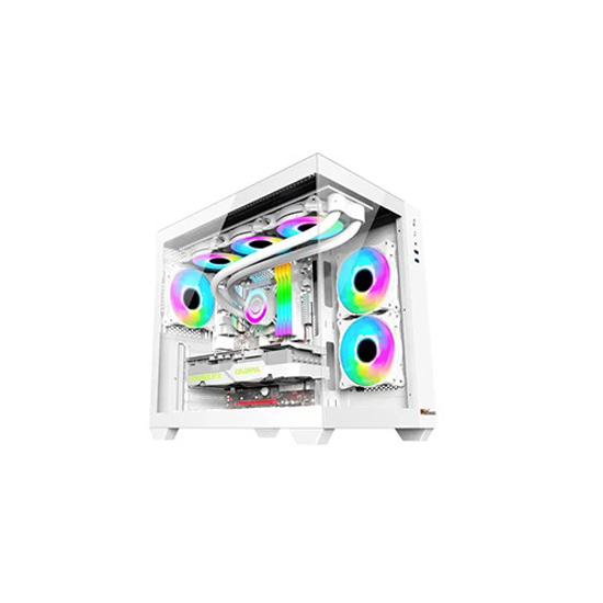 PC Power PG-H600 WH Iceland ATX Mid Tower Gaming Casing - White