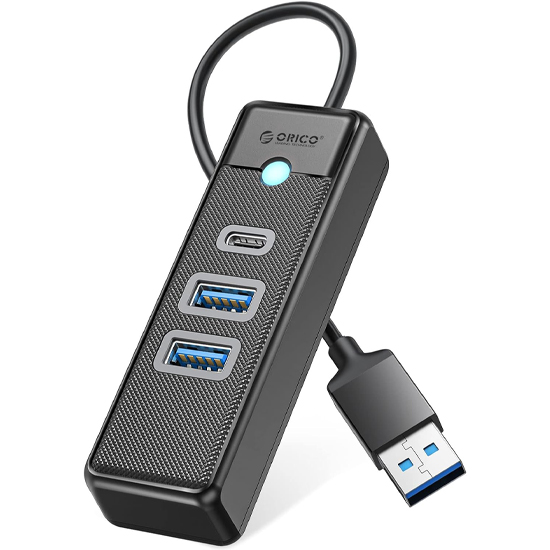 Orico PWC2U-U3-015 3 Ports USB-A To USB3.0 HUB + 1 Port Type-C Black