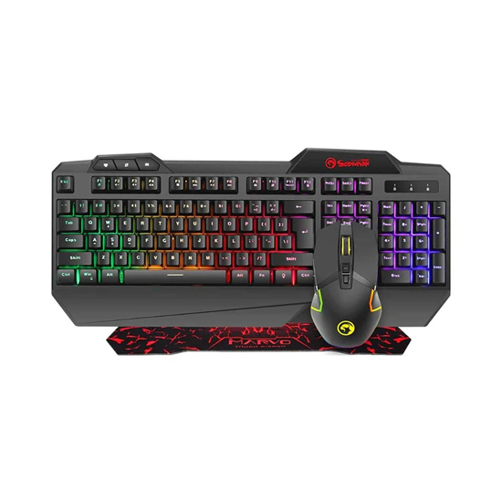 Marvo CM306 Rainbow Backlight USB Wired Gaming Keyboard, Mouse And Mouse Pad Combo