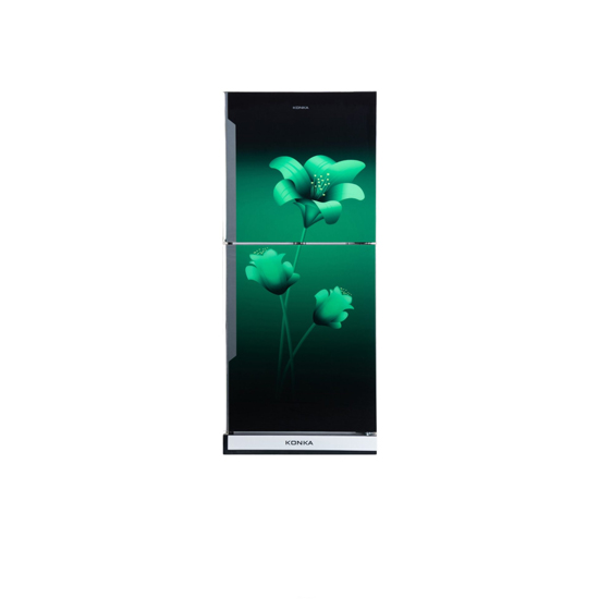 KONKA Refrigerator-KRB-190GB-3D Green Lily-2-Door, Bottom Freezer (190 Ltr)