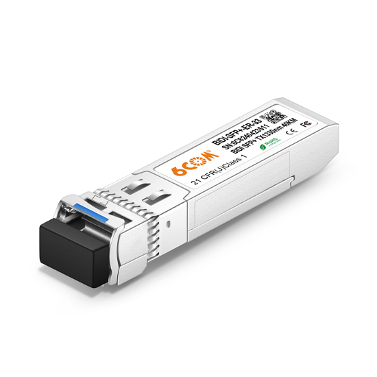 6COM 10G BIDI-SFP+-ER-33 BiDi SFP+ 1330nm-TX/1270nm-RX 40km DOM Simplex LC SMF Transceiver Module