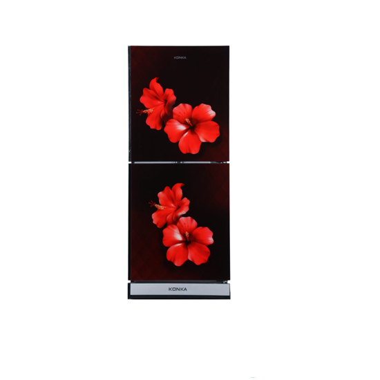 KONKA Refrigerator-KRT-200GB-Red Hibiscus-2-Door, Upper Freezer (200 Ltr)