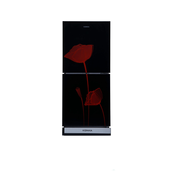 KONKA Refrigerator-KRT-200GB-Glass Mirror Red Tulip-2-Door, Upper Freezer (200 Ltr)