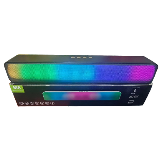 M8 Led Bluetooth Soundbar with Led Colourfull Light