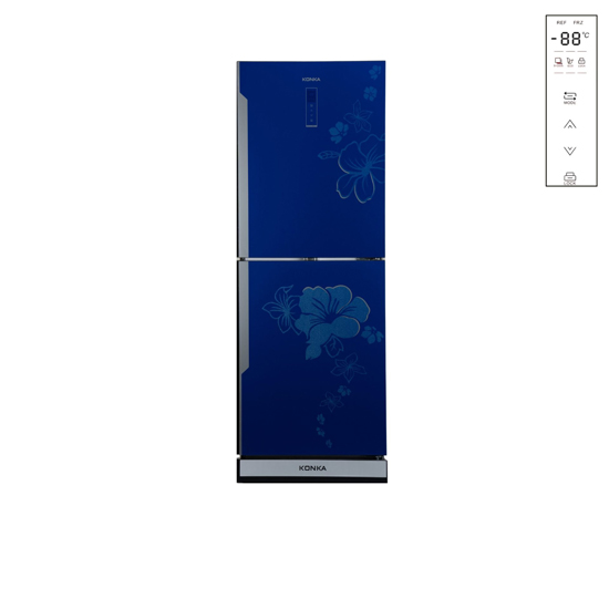 KONKA Refrigerator-KRT-315EGB-Blue, Upper Freezer, Digital Display (315 LTR)