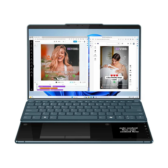 Lenovo Yoga Book 9i 13IMU9- Intel Core Ultra 7 155U, 16GB RAM 1TB SSD Dual OLED Touch Display Tidal Teal Laptop | 83FF002XIN