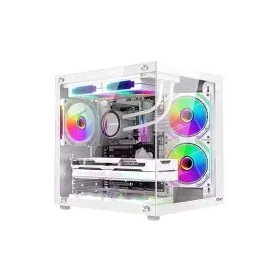 OVO 280W 5X ARGB White Ice Cool Gaming Case