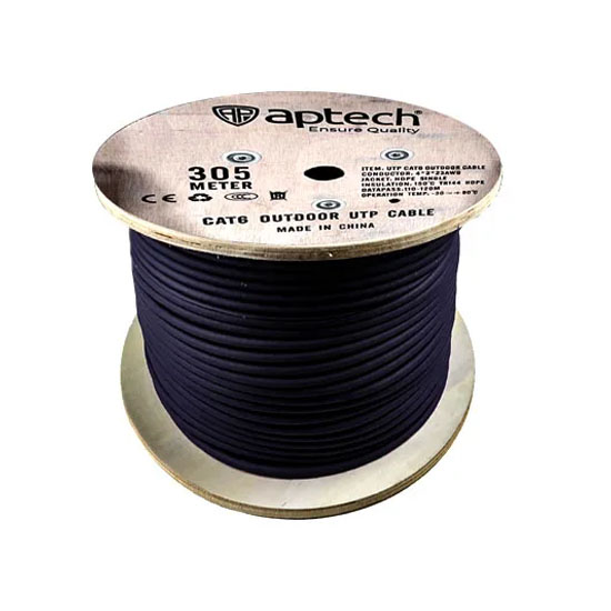 Aptech Cat 6 Outdoor Network Cable Black