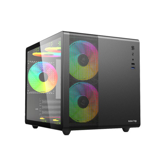 Value Top V300 Mini Tower Micro-ATX Gaming Casing With 3 RGB Fans