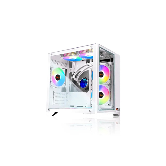 PC Power PP-H20 WH Ice Cube 2024 WH mATX ARGB Gaming Casing