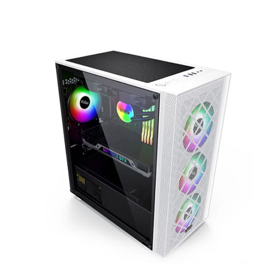 PC Cooler Game 6 Matx Tempered Glass Mid Tower Gaming Case (White)