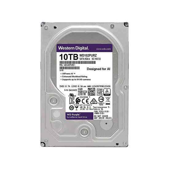 Western Digital 10TB 7200RPM  Purple Surveillance HDD