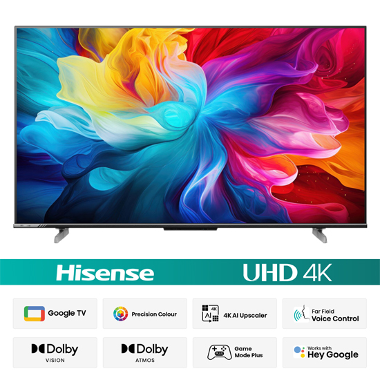 Hisense 65A6F3 65" Bezelless Dolby Vision 4K UHD Smart LED Voice Control Google DTS TV