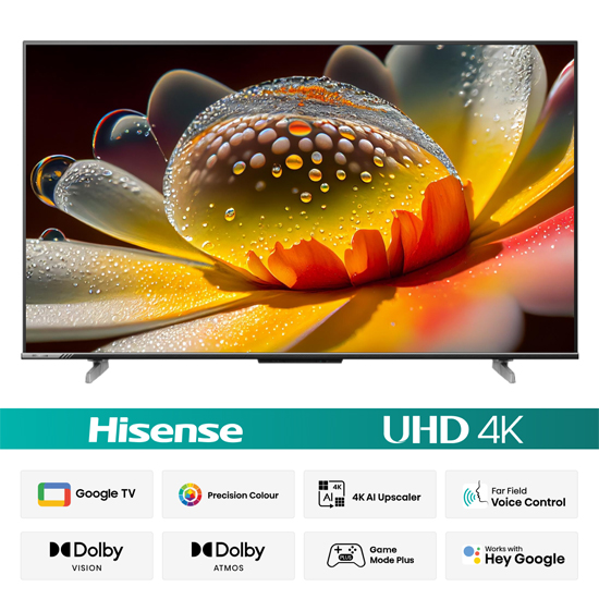 Hisense 75A6F3 75" Bezelless Dolby Vision 4K UHD Smart LED Voice Control Google DTS TV