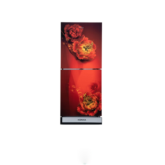 KONKA Refrigerator-KRB-190GB-3D Red Peony-2-Door, Bottom Freezer (190 Ltr)