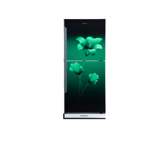 KONKA Refrigerator-KRB-200GB-3D Green Lily-2-Door, Bottom Freezer (200 Ltr)