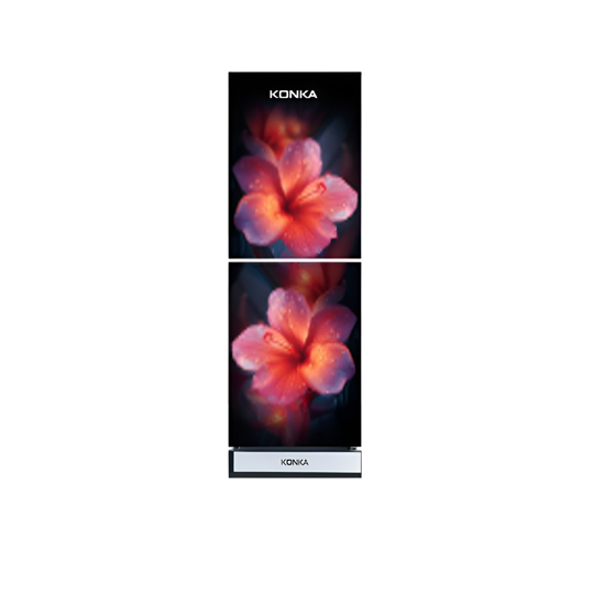 KONKA Refrigerator-KRT-240GB-Light Dark with Red Flower-2-Door, Upper Freezer (240 Ltr)