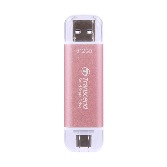 Transcend TS512GESD310P 512GB USB Type-A & Type-C OTG Pink Portable SSD