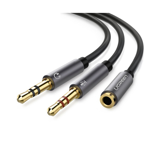 UGREEN AV140 (20898) 3.5mm Female To 2 Male Audio Cable Black