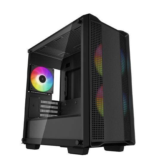 DeepCool CC360 ARGB Mini Tower Black Micro-ATX Desktop Gaming Casing