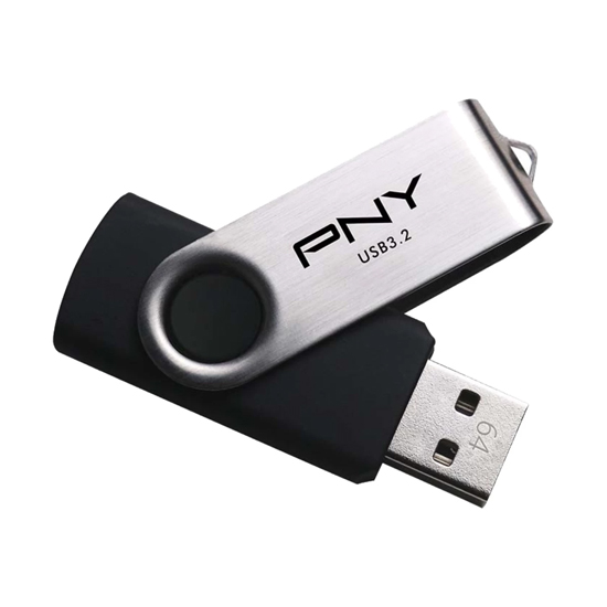 PNY Turbo Attache R 128GB USB 3.2 Metal Black-Silver Pen Drive