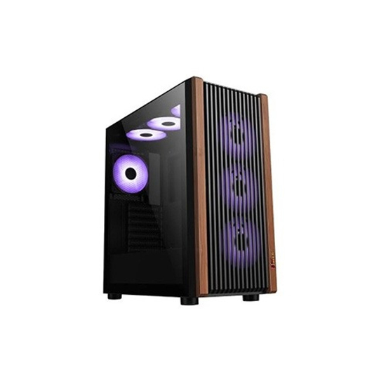 PC Power GS680 4 X ARGB Fans With 550W PSU Wood Mash Gaming Desktop Casing