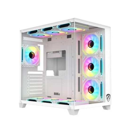 PC Power ICEBERG V3 White Gaming Casing With 10 X Infinity ARGB Fans