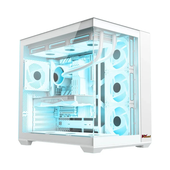PC Power ICEBERG STEALTH White ATX Desktop Gaming Casing With 7 X ARGB Fans | PP GS605 WH