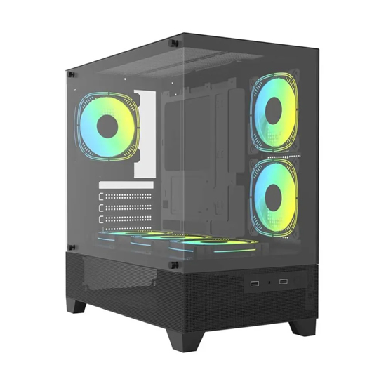 PC Power Sea View V2 PG-H35 Black ATX Desktop Gaming Casing With 6 X ARGB Fans