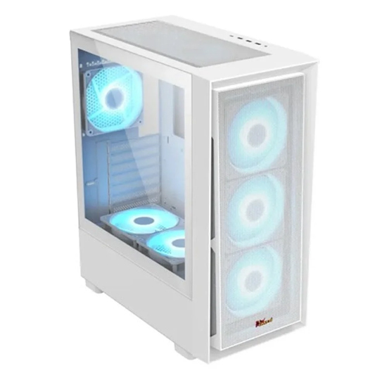 PC Power Crystal Mesh V3 White Desktop Gaming Casing With 6 X ARGB fans | PP-GS2404V3 WH