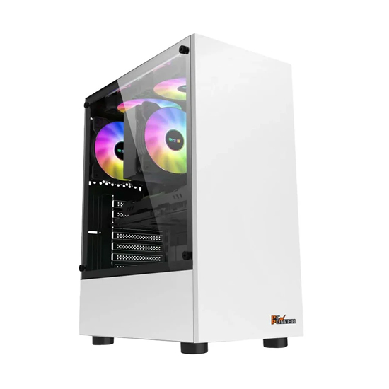 PC Power PG100 SNOW MAN White Mid Tower ATX Gaming Casing With 3 X ARGB Fans