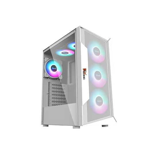 PC Power PG-200 VOX MESH White ARGB ATX Gaming Desktop Casing With 4 X ARGB Fans