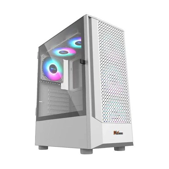 Pc Power PG-500 AIR LOCK MESH White ATX Gaming Desktop Casing With 4 X ARGB Fans | PG-500 WH