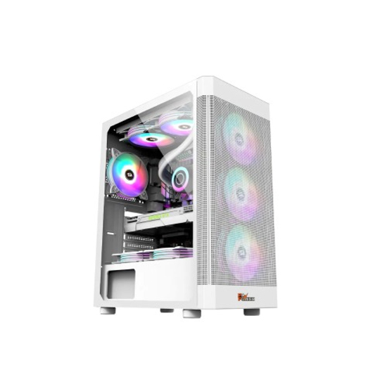 PC Power PG-H350 Icy Mesh White ATX Gaming Desktop Casing With 4 X ARGB Fans