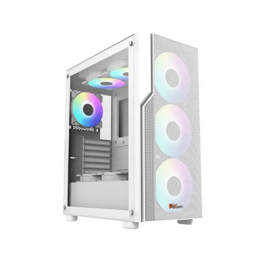 PC Power PG-H450 Zero Mesh White ATX Desktop Gaming Casing With 4 X ARGB Fans