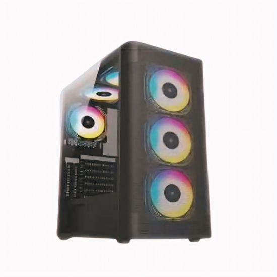 PC Power PP-GS2410 Black DX Mesh ATX Desktop Gaming Casing With 4 X ARGB Fans