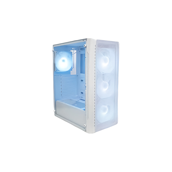 PC Power PG-200 SNOW White ATX Gaming Casing With 4 X ARGB Fans