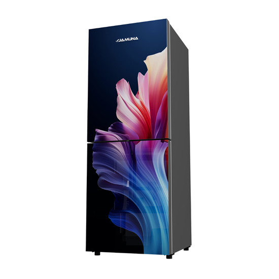 Jamuna JE6-BM3D8QD Blue Hibiscus Refrigerator 348L