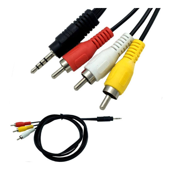 Audio Video AV Cable Wire Cord 3.5mm Jack Plug Male To 3 RCA Adapter