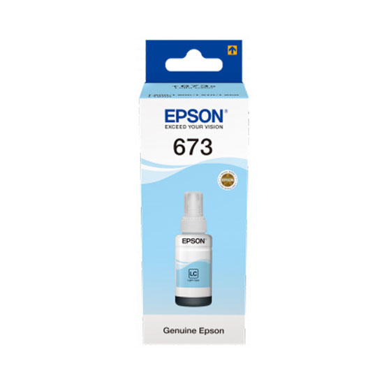 Epson T673 Light Cyan Original Ink Bottle
