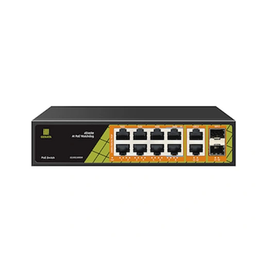 GENATA GNT-P1012G6 8 Port Gigabit PoE Switch 2 Uplink 2 SFP