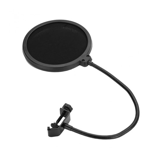 Wind Pop Filter For Microphone With Adjustable Arm