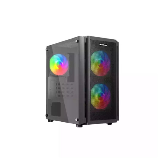 MaxGreen 5510 Mesh Mini Tower ARGB M-ATX Gaming Case With PSU