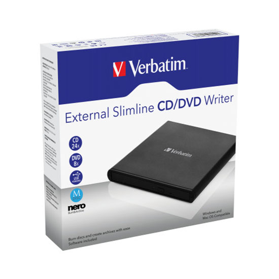 Verbatim Slimline External CD/DVD Writer