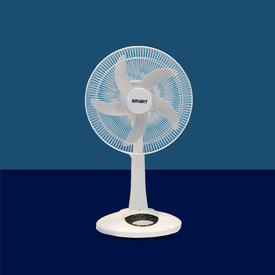 SMART SEH-RS86 16 Inch Rechargeable AC/DC Table Fan With LED